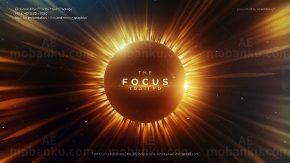 燃烧星球光焰四射标题展示AE模板