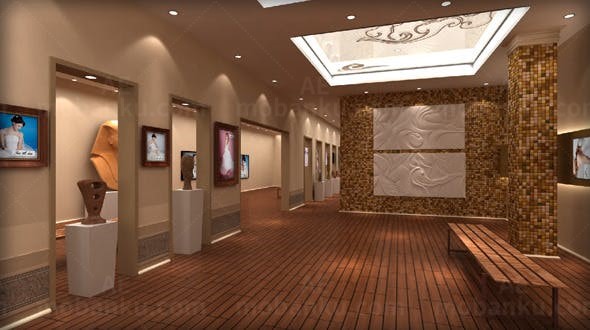 三维虚拟室内墙上浪漫婚纱家庭相片展示AE模板