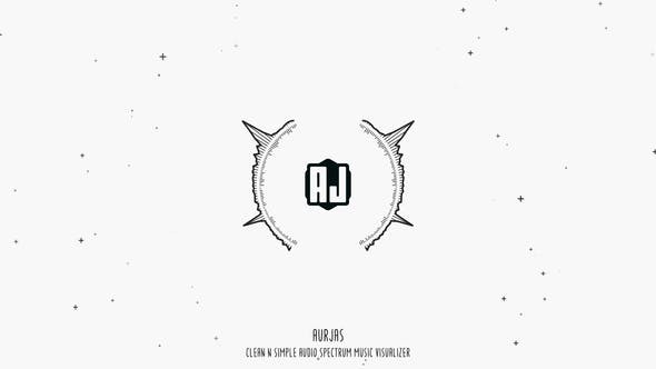 简洁音频频谱可视化展示AE模板