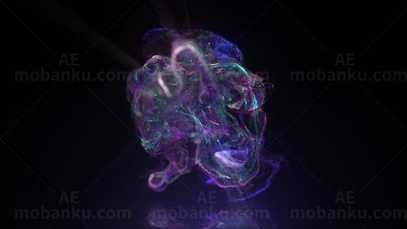 多彩电光霓虹流体标志展示AE模板