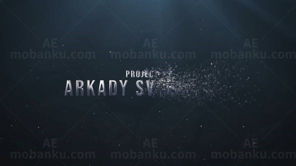 银白金属粒子特效标题展示AE模板