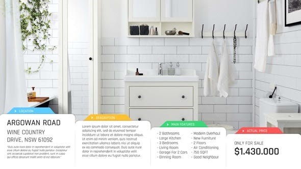 简单地产房产装修宣传幻灯片AE模板