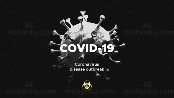 新冠病毒COVID-19标题片头宣传AE模板