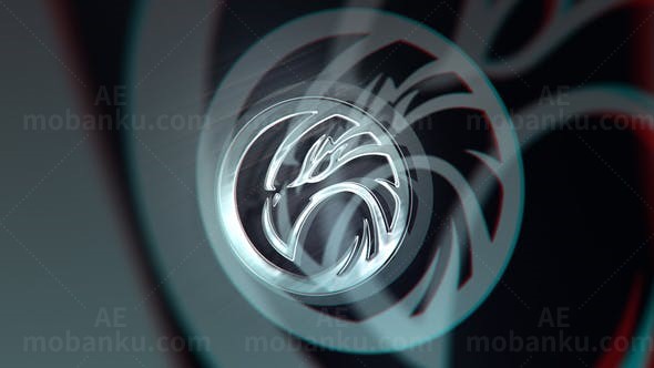 表面透视叠影展示标志动画AE模板