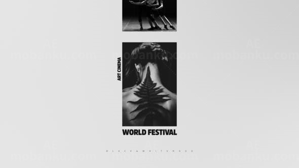 时尚黑白风格图片幻灯片展示AE模板