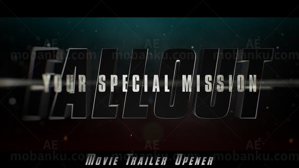 暗黑风格史诗电影预告片宣传展示AE模板