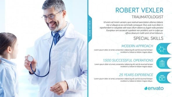 医疗保健中心核心服务图文展示AE模板