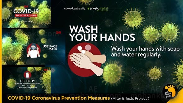 新冠病毒肺炎防护措施宣传展示AE模板