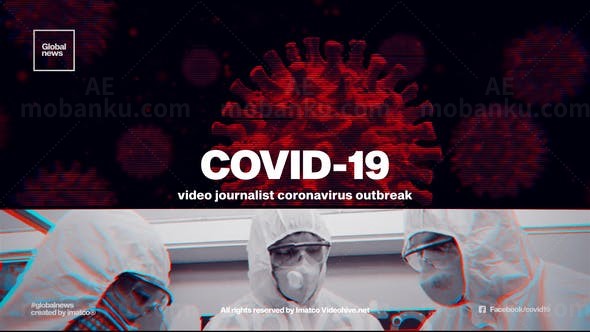 新冠疫情新闻栏目包装展示AE模板