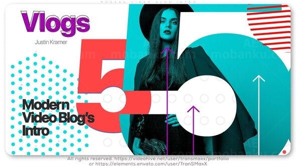 现代动态视频推广博客片头展示AE模板