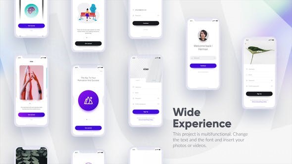 手机应用APP用户界面功能宣传样板AE模板
