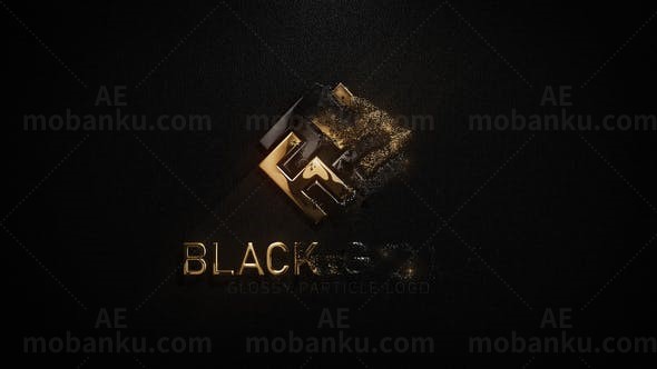 金属光泽粒子消散标志动画展示AE模板