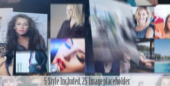 多张相片会聚成LOGO展示AE模板