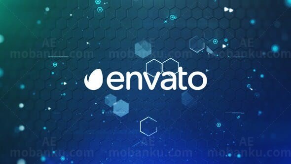 蜂巢透光梦幻科技标志动画展示AE模板