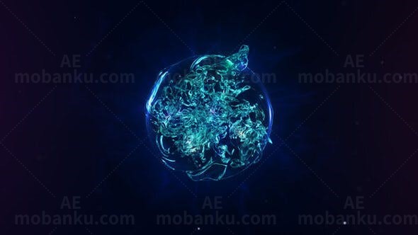 神奇幻化扭曲水光特效标志展示AE模板