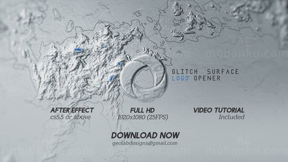 地表扭曲故障效果标志片头AE模板
