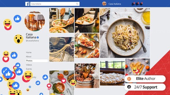 社交媒体个人博客页宣传展示AE模板
