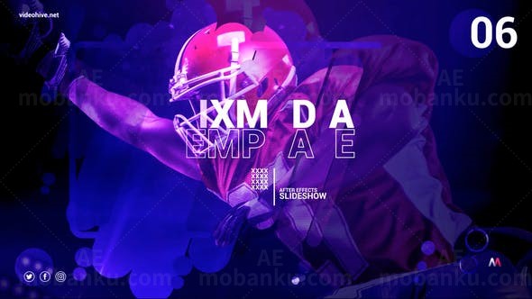 对角滑动霓虹光影滤镜效果时尚展示AE模板