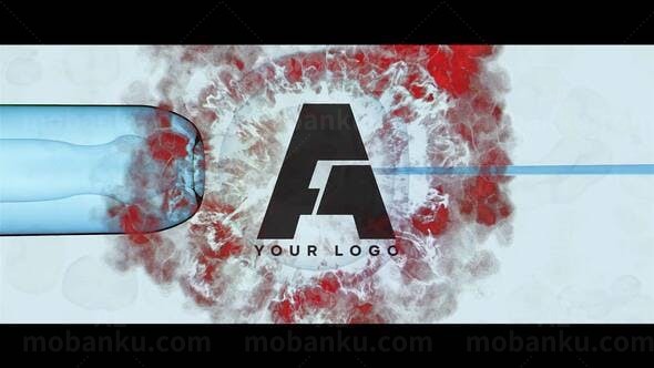 新冠病毒研究动画标志片头展示AE模板