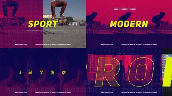 城市街头动态体育运动宣传展示AE模板