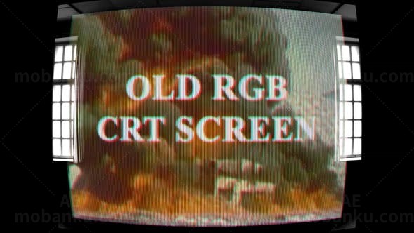 复古旧电视CRT球面三原色展示效果AE模板