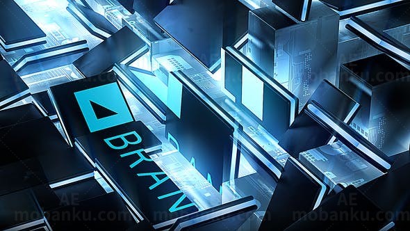 GPU硬件图形处理器芯片动画标志展示AE模板