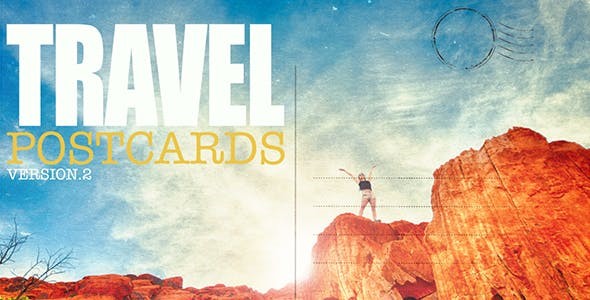 旅游明信片美好回忆动态展示AE模板