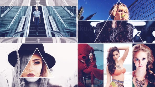 踏脚节奏动态照片切换标志片头AE模板