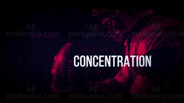 暗黑风格节奏美式足球体育运动片头AE模板