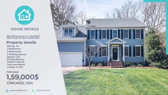 简洁地产展示AE模版