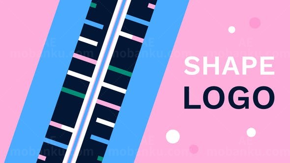 卡通风格几何形状标志展示AE模板