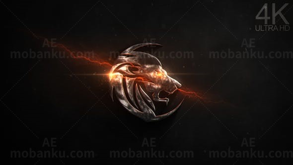 电光闪烁金属光影漂移效果标志动画AE模板