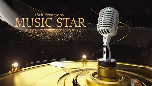 音乐之星电视节目片头动态展示AE模板