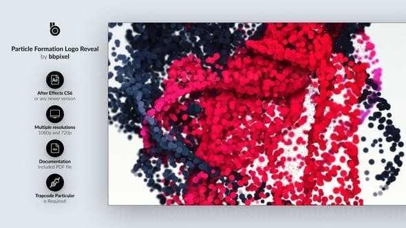 粒子幻化演绎形成标志展示AE模板