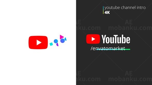 简洁播主个人栏目片头包装展示AE模板