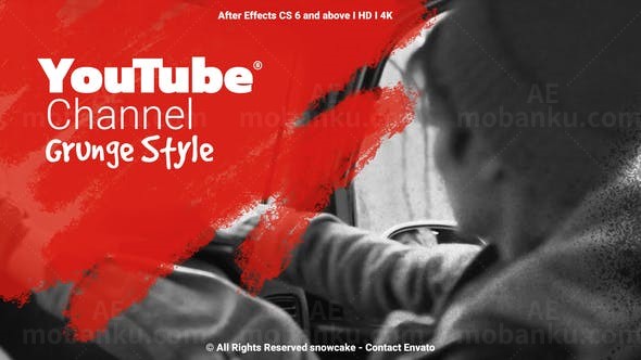 复古杂志风格播主片头宣传展示AE模板