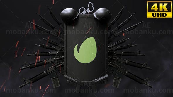 火星粒子飞舞效果FPS游戏标志片头AE模板