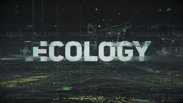 暗黑风格生态工业海洋石油开采片头AE模板