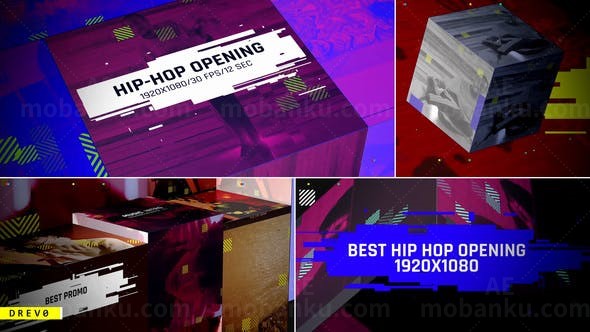 立方体三维旋转显示动态片头AE模板