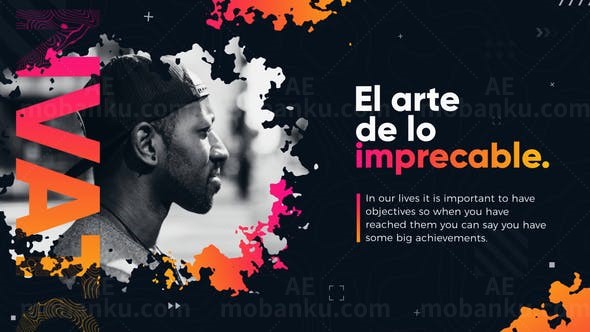 抽象渐变镂空消融效果图文宣传AE模板