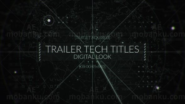 雷达扫描标题标志展示AE模版