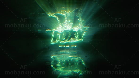 霓虹灯数字有机标志展示AE模板