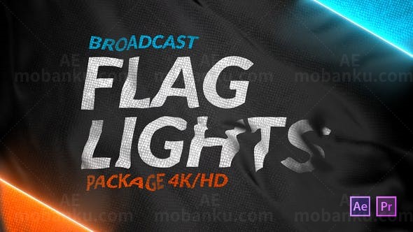 旗帜元素栏目包装AE模版