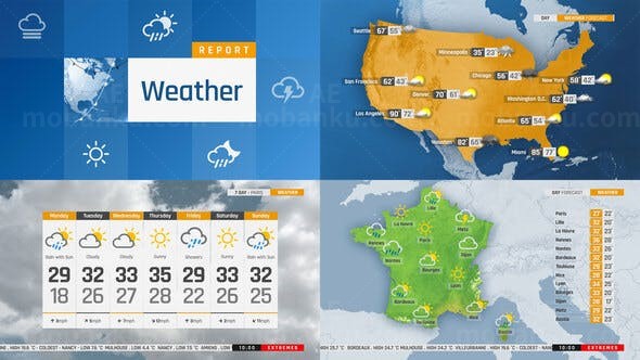 全球天气预报工具包AE模版