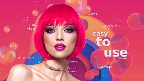 时尚渐变图形背景宣传包装片头AE模板