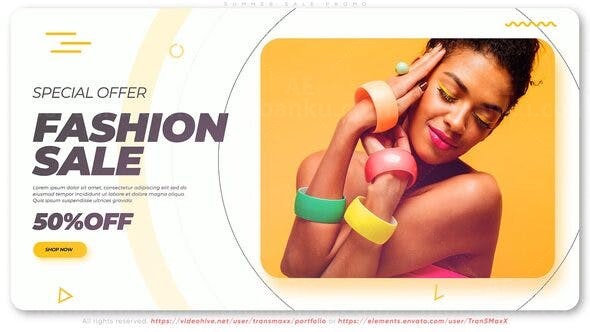 夏日时尚女装饰品宣传促销AE模板