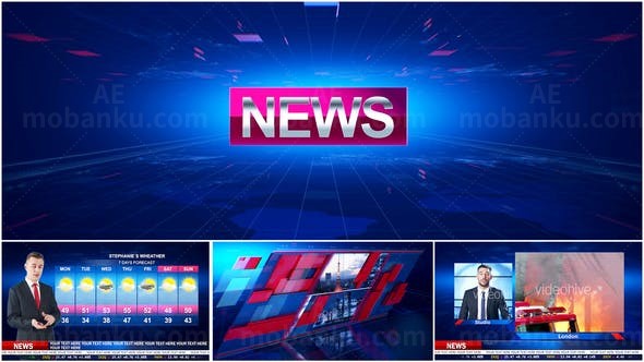 新闻栏目开场包装短视频展示AE模板