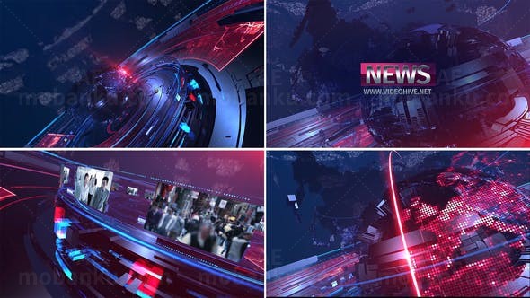 新闻栏目环评热点动态事件展示片头AE模板