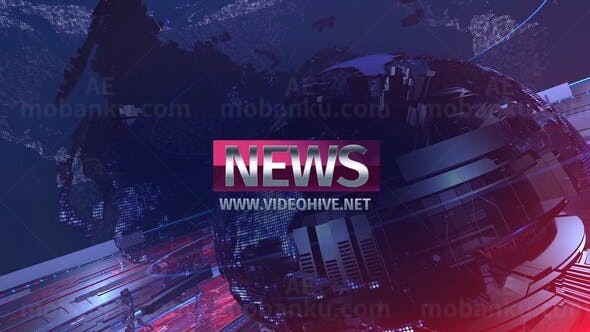 快速新闻开场片头包装AE模板