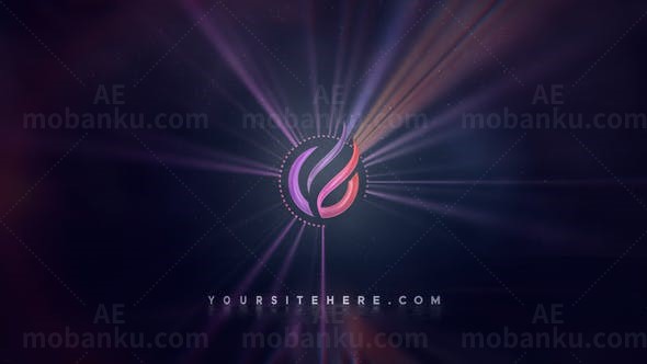 黑暗背景手电筒光照效果标志AE模板